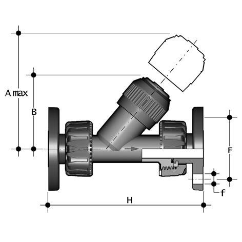 SANIT 16734000021 Обратный клапан, PP, фиксированный фланец  - Вид №1