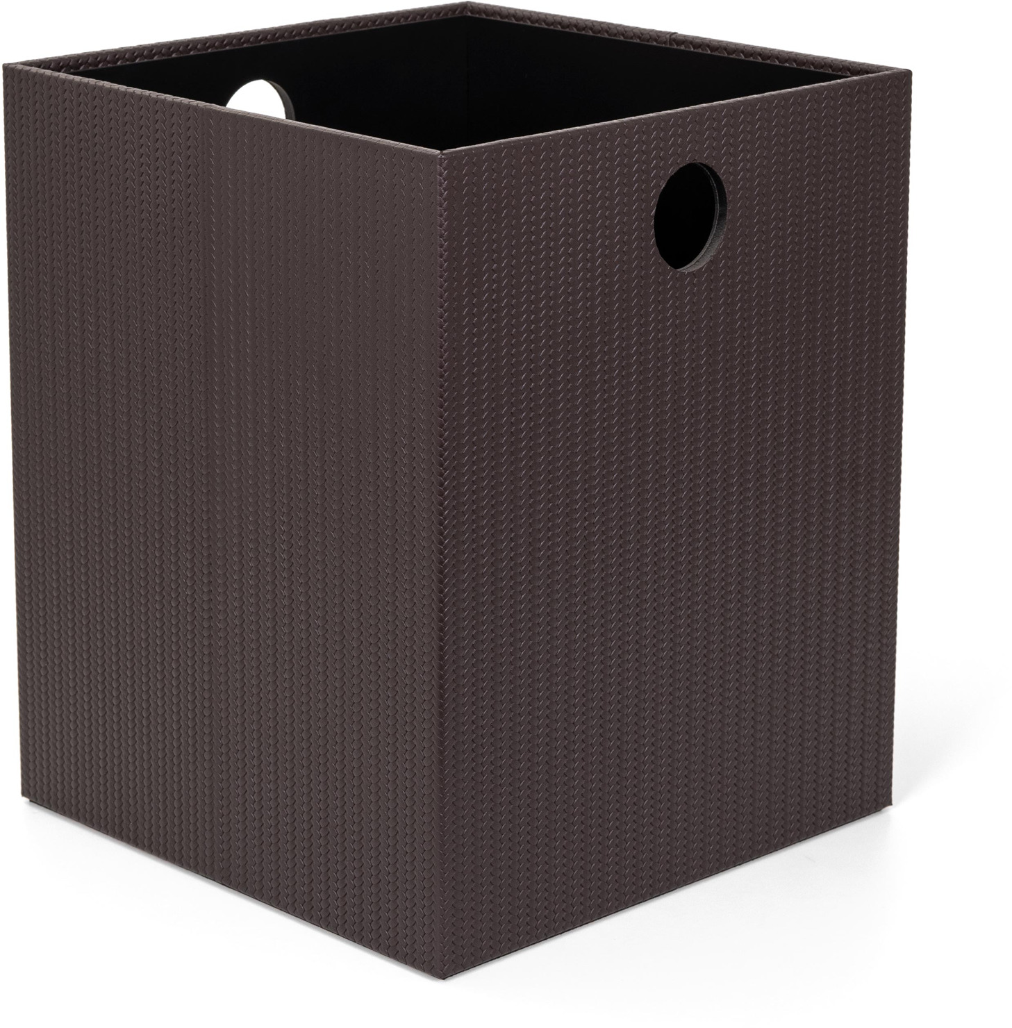 Большая квадратная корзина для бумаг - 25X25XH30,5 см / тканая кожа_coffee