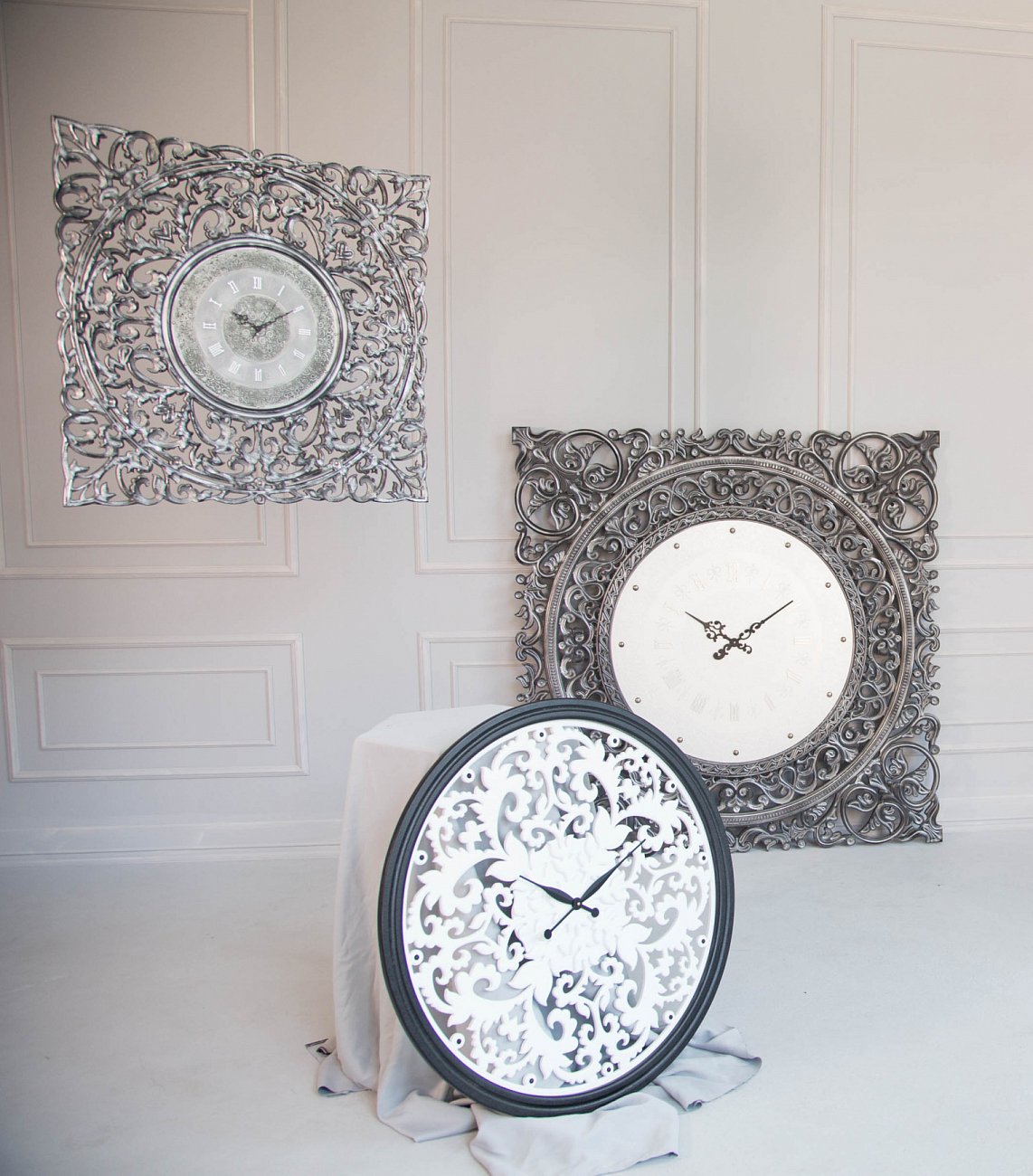 Часы настенные квадратные серебро Vintage IN SHAPE VINTAGE 00-3860073 Серебро - Вид №1