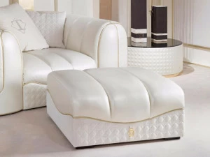 Turri Квадратный кожаный пуф с обивкой Caractere