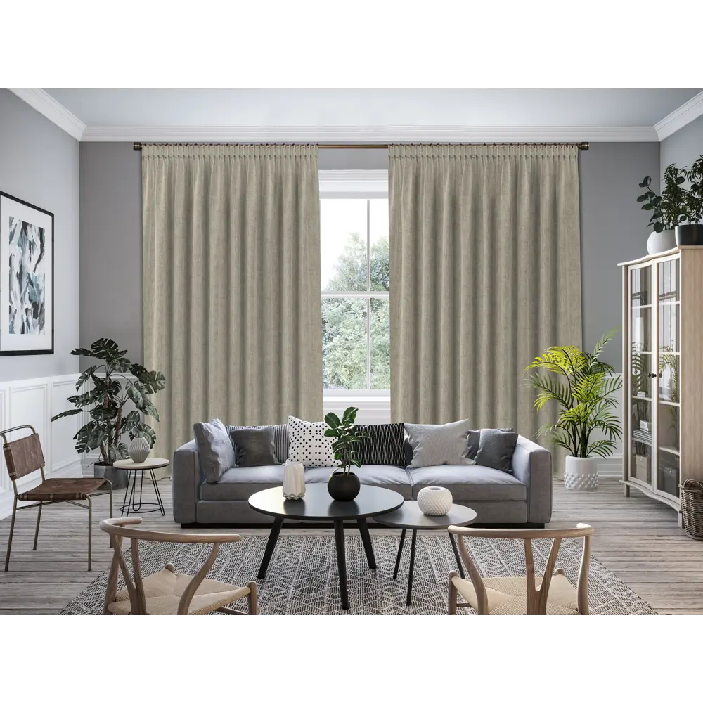 Ткань 1 м/п Однотонный шенилл 300 см цвет бежевый GARDEN STLM-2163575 - Вид №4