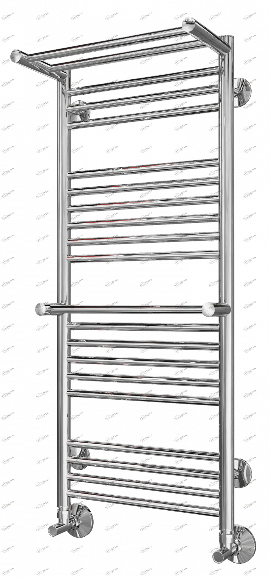 4660059582153 СТАНДАРТ Аврора c 2 полками П20 400х1010 (4+6+6+4) Полотенцесушитель TERMINUS Нержавеющая сталь