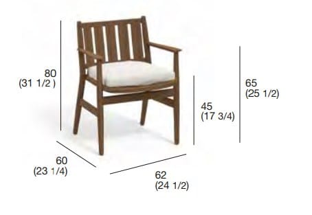 Стул для сада из тикового дерева с подлокотниками RODA Levante ARCH-00118292 - Вид №6