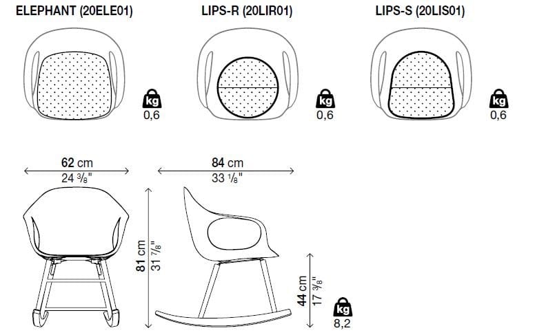 Кресло-качалка из полиуретана с подлокотниками Kristalia ARCH-00089746 - Вид №6
