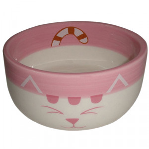 ПР0047738 Миска для животных Pink Cat розовая керамическая 11,5х11,5х5см 320мл Foxie
