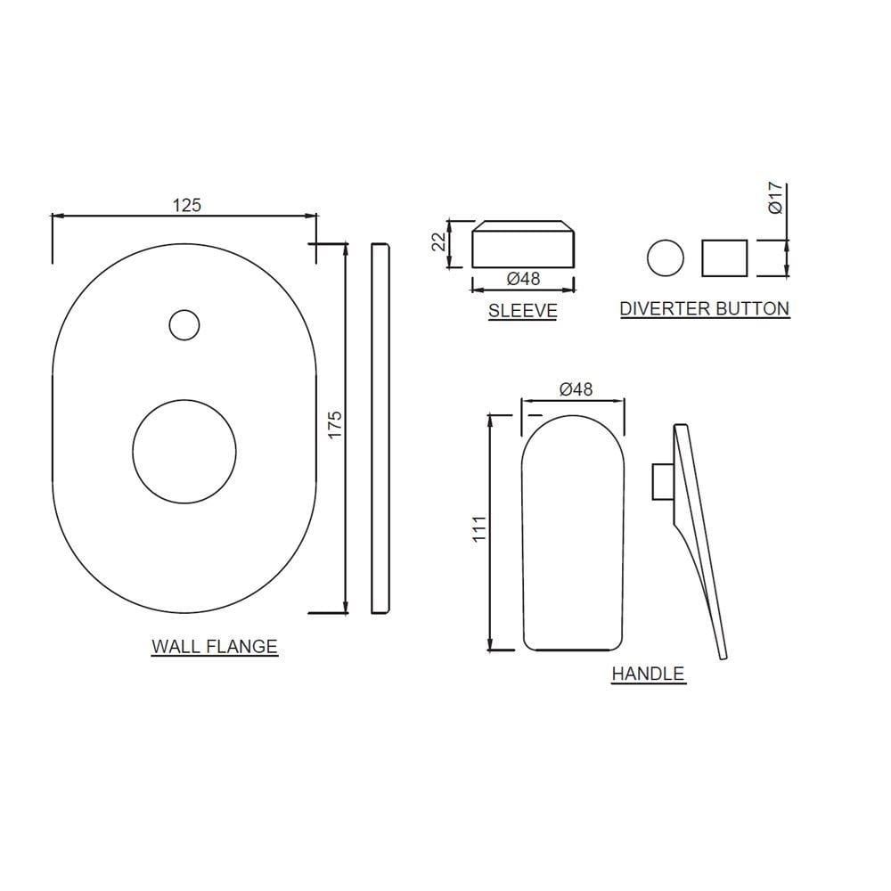 Однорычажный смеситель для душа с переключателем JAQUAR Laguna ARCH-00091036 - Вид №11