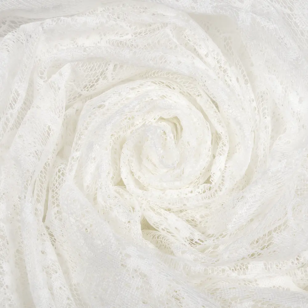 Тюль на ленте «Ажур» 250х260 см полиэстер цветы цвет экрю AMORE MIO STLM-2159780 - Вид №2
