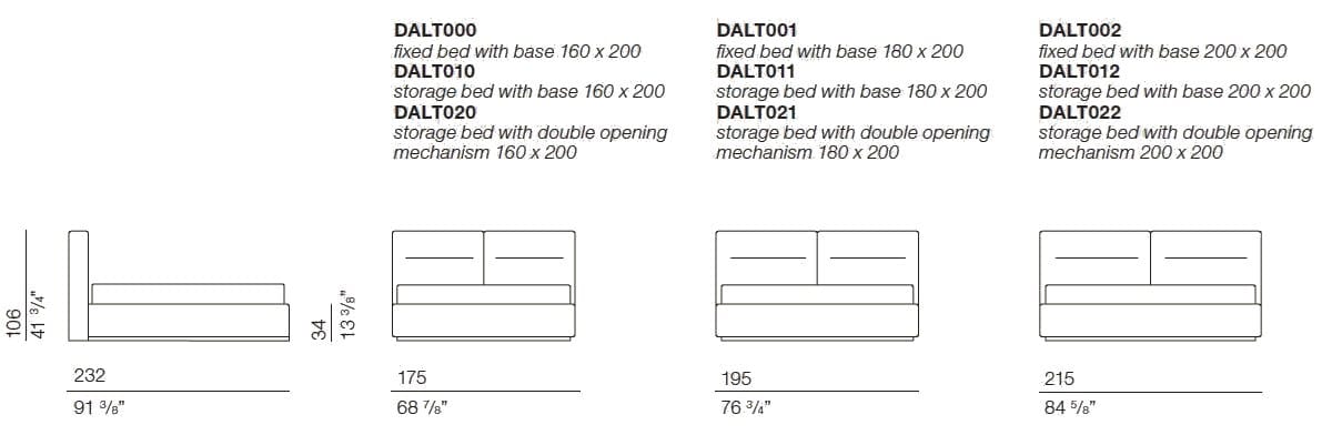 Кожаная двуспальная кровать для хранения BODEMA ARCH-00091059