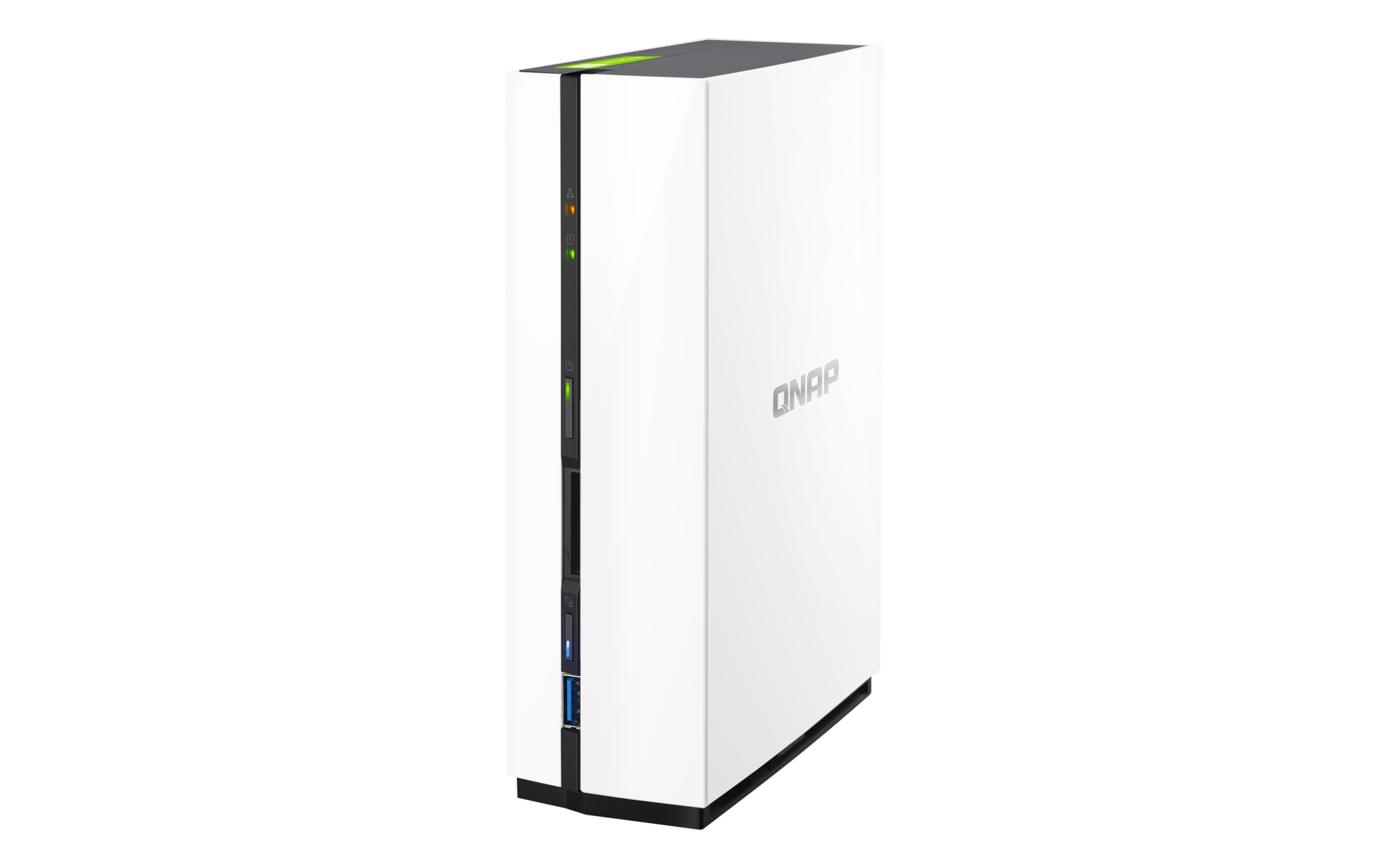 D1 Channel nas, 1-tray w/o hdd. dual-core arm 1.1 ghz, 1 gb ram. 1 x gigabit lan, 1 x usb 3.0 (front), 1 x usb 2.0 (rear) QNAP Santreyd  - Вид №3