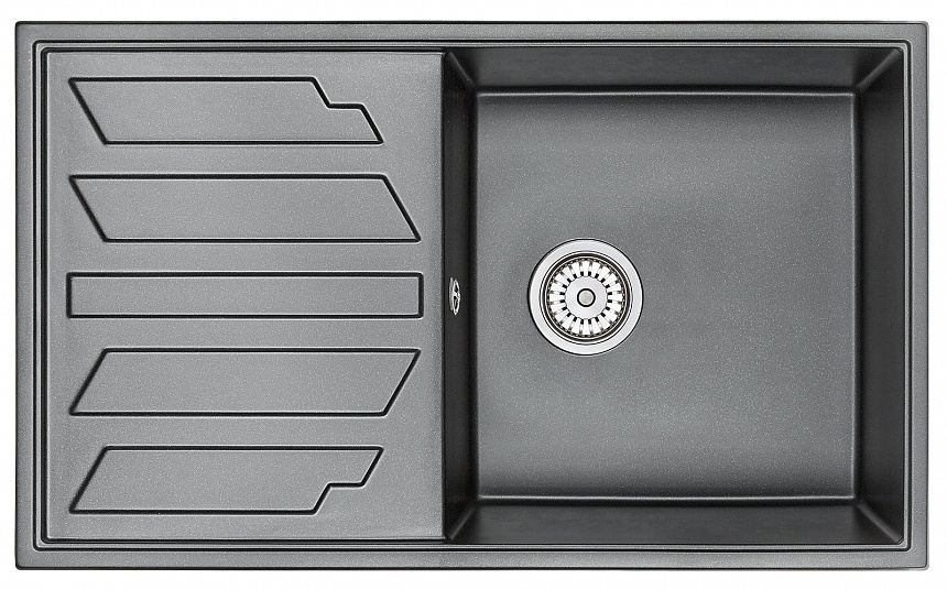 8601, ШВАРЦ (чёрный металлик), кухонная мойка, кварц