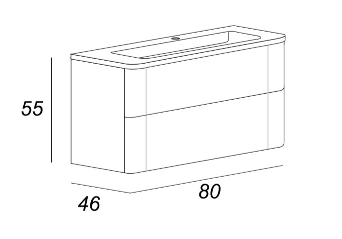 Мебель для ванной CEZARES ANGIE 81 Rovere scuro Soft 54427 - Вид №3