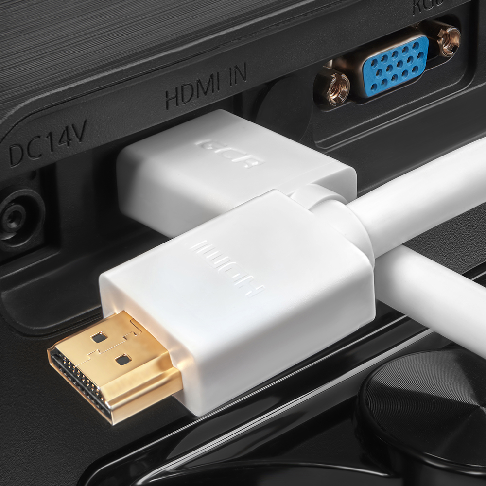 GCR-HM761-15.0m кабель 15.0m hdmi версия 2.0, hdr 4:2:0, ultra hd, 4k 60 fps 60hz/5k*30hz, 3d, audio, 18.0 гбит/с, 28/28 awg, od7.3mm, тройной экран, белый, Greenconnect Santreyd  - Вид №3