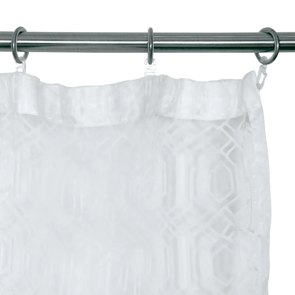 Тюль на ленте Стокгольм 250x260 см полиэстер цвет белый AMORE MIO STLM-2013691 - Вид №5