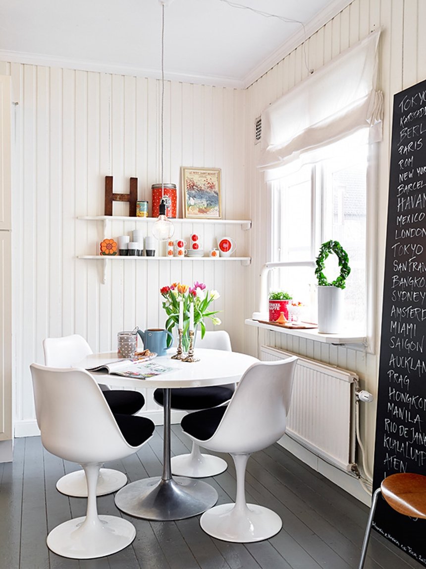 Стул пластиковый белый с черной подушкой Eero Saarinen Style Tulip Chair SOHO DESIGN ДИЗАЙНЕРСКИЕ, TULIP 131549 Черный  - Вид №4