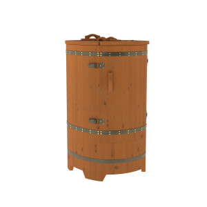 1636 Фитобочка прямая "Стандарт" коньяк, покрытие тиковым маслом, фурнитура 409 Alyarus