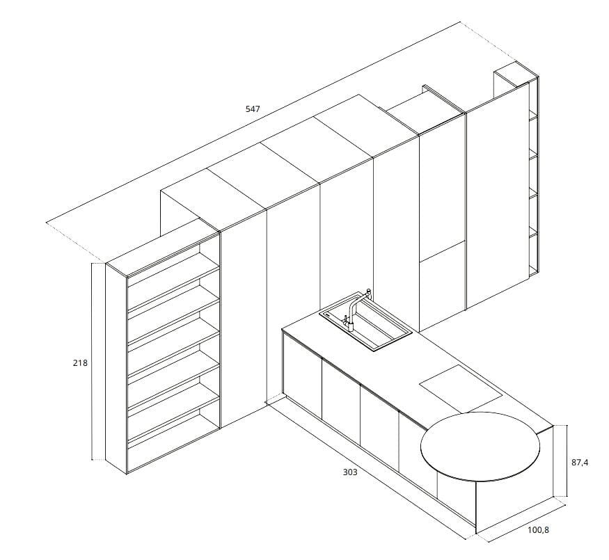 Встроенная кухня Febal Casa Modula ARCH-00140763 - Вид №13
