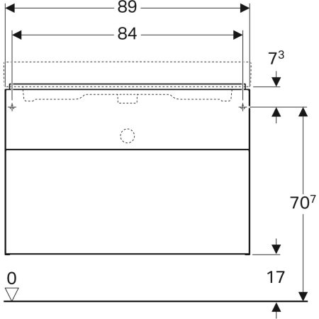 841362000 Шкафчик для раковины Geberit iCon, с двумя выдвижными ящиками Geberit  - Вид №20