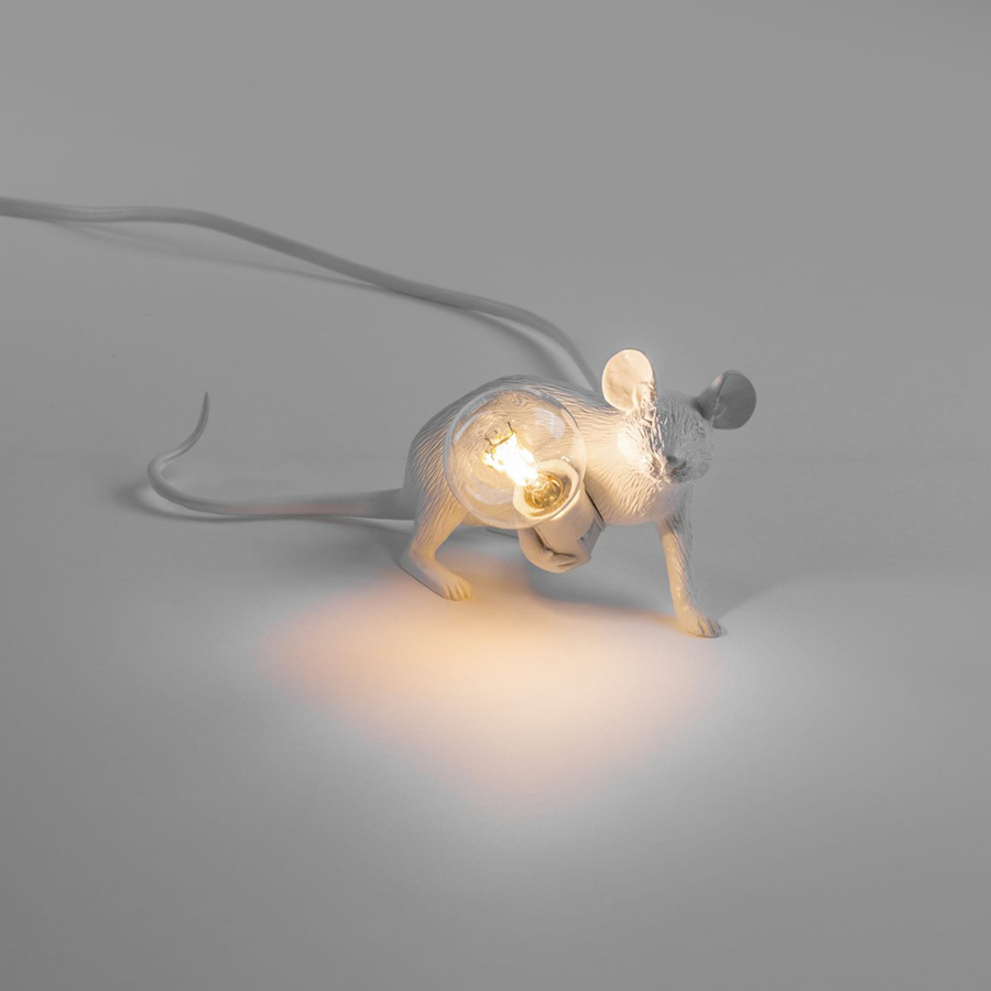 Светильник настольный Mouse Lamp Lie Down, белый Seletti 14886 - Вид №4
