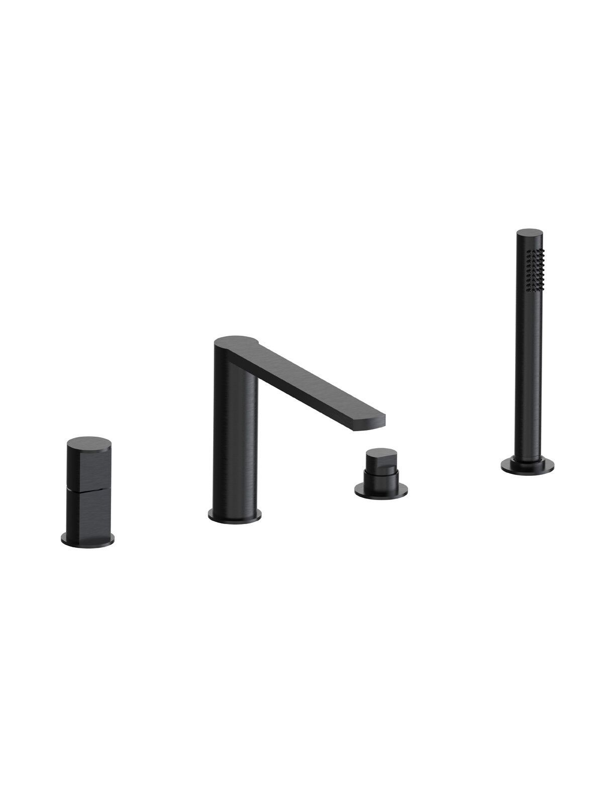 Однорычажный смеситель для ванны с 4 отверстиями из нержавеющей стали с ручным душем Rubinetterie Frattini Borgia ARCH-00126275 - Вид №3