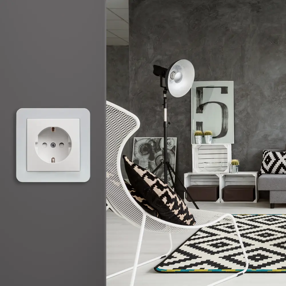 Рамка Systeme Electric W59 Deco для розеток и выключателей - белая защита 82593327 STLM-0030820 - Вид №6