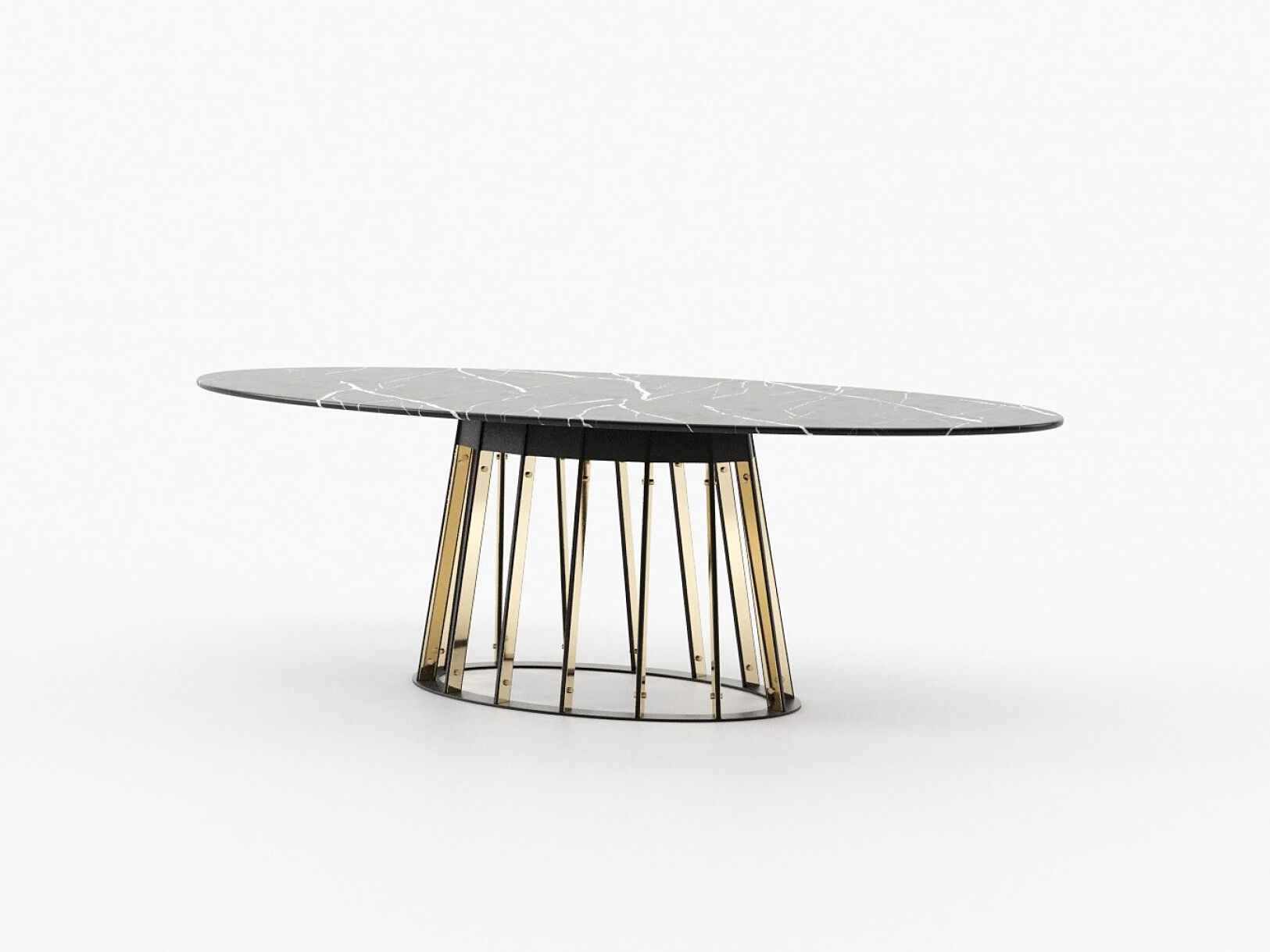 Овальный обеденный стол из черного мрамора Marquina Laskasas ANN ARCH-00034076 - Вид №7