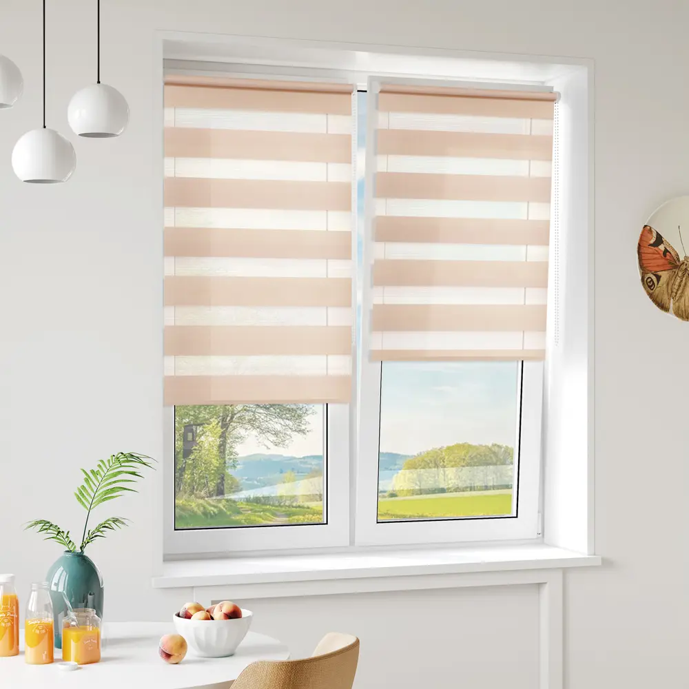 Штора рулонная день-ночь Мелоди 160x190 см пудра MIAMOZA STLM-2117253 - Вид №2