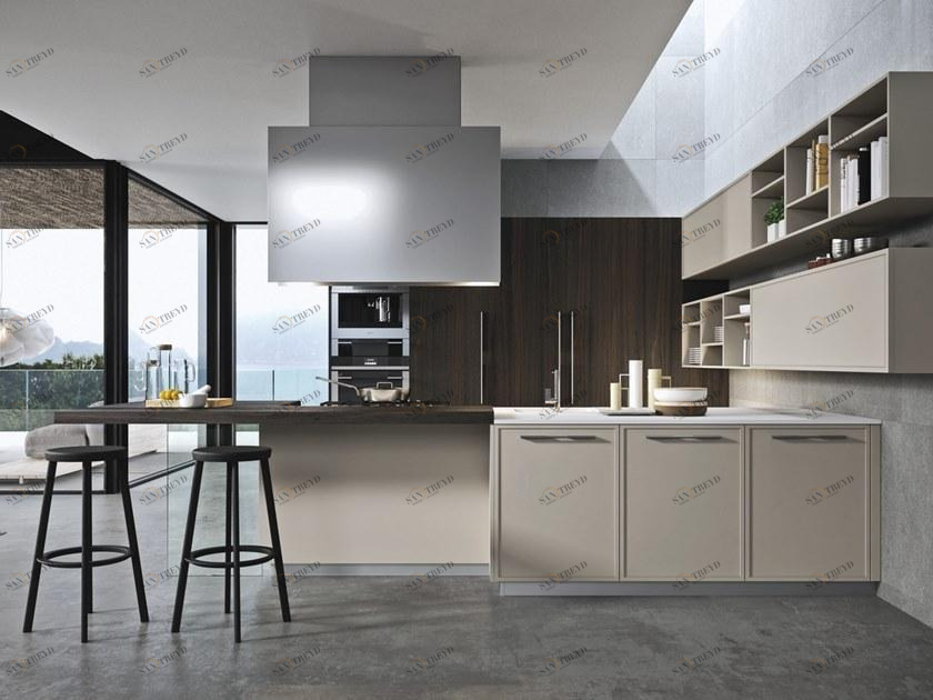 Alta Cucine Лакированная кухня с полуостровом Sistema 22 sun-id-1458498