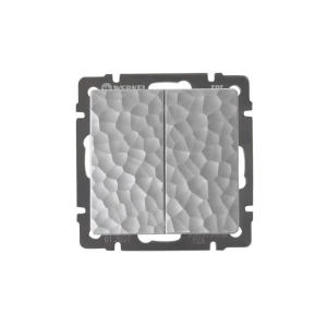 Выключатель проходной встраиваемый Werkel Hammer 2 клавиша цвет серебряный