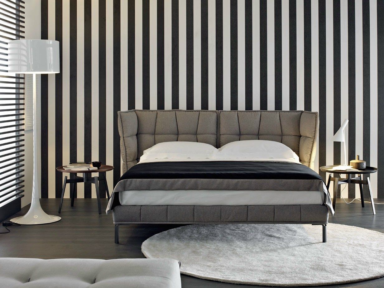 Двуспальная кровать из ткани с мягким изголовьем B&B Italia Husk ARCH-00069406