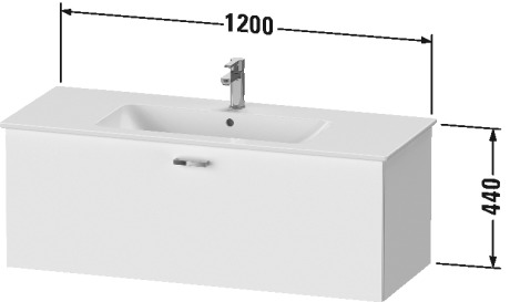 XB603304949 XBase Тумбочка подвесная Графит матовый, декор Duravit  - Вид №1