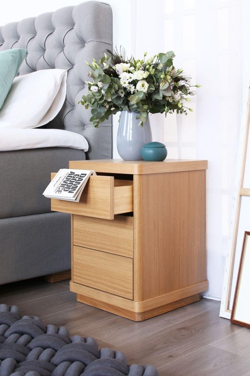 Heavens Прикроватная тумбочка из лакированного дуба квадратная с ящиками Scarlett sun-id-1463676 - Вид №2