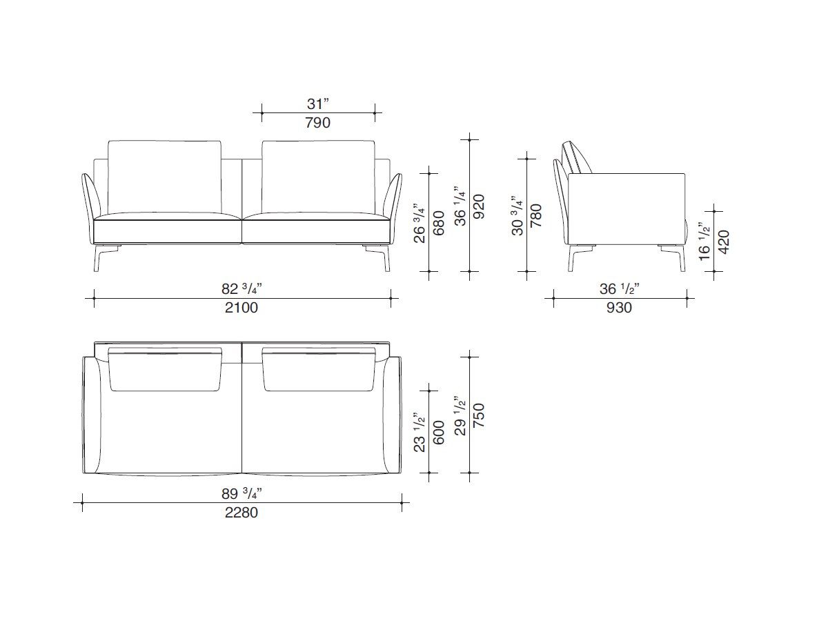 3-местный тканевый диван Lema JERMYN ARCH-00135220 - Вид №8