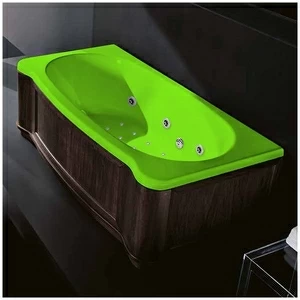 Ванна Gruppo treesse New Classic Young ATC-V674Q-SX-WV-S салатовая с гидромассажем аэромассажем и дезинфекцией прямоугольная левая дерево венге