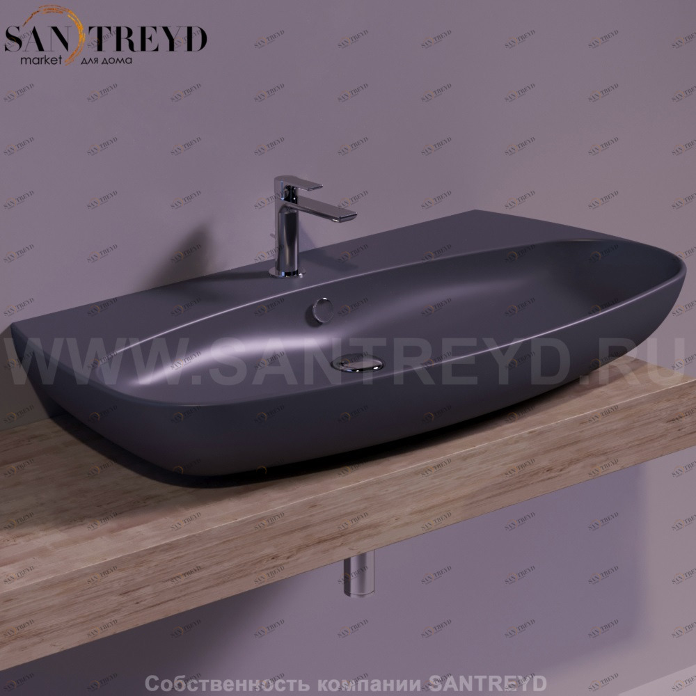 VI12ANTRACITEMATT Подвесная раковина настенная овальная Simas Vignoni черная