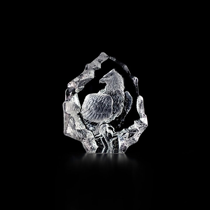 88124 Скульптура из прозрачного хрусталя "Белоголовый орёл", 55/65 мм. Maleras 