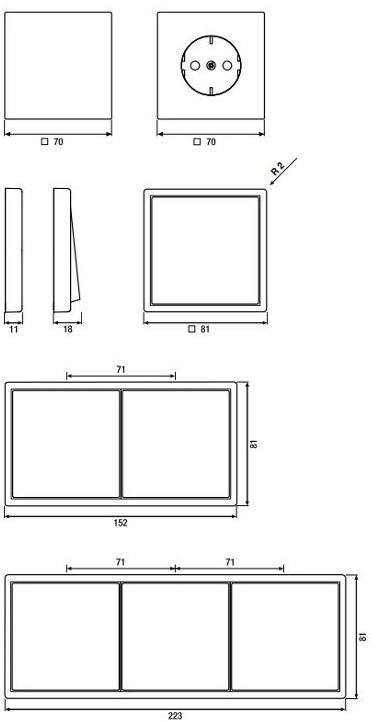 JUNG Пластиковая электрическая розетка Ls 990 les couleurs® le corbusier sun-id-1370154 - Вид №63