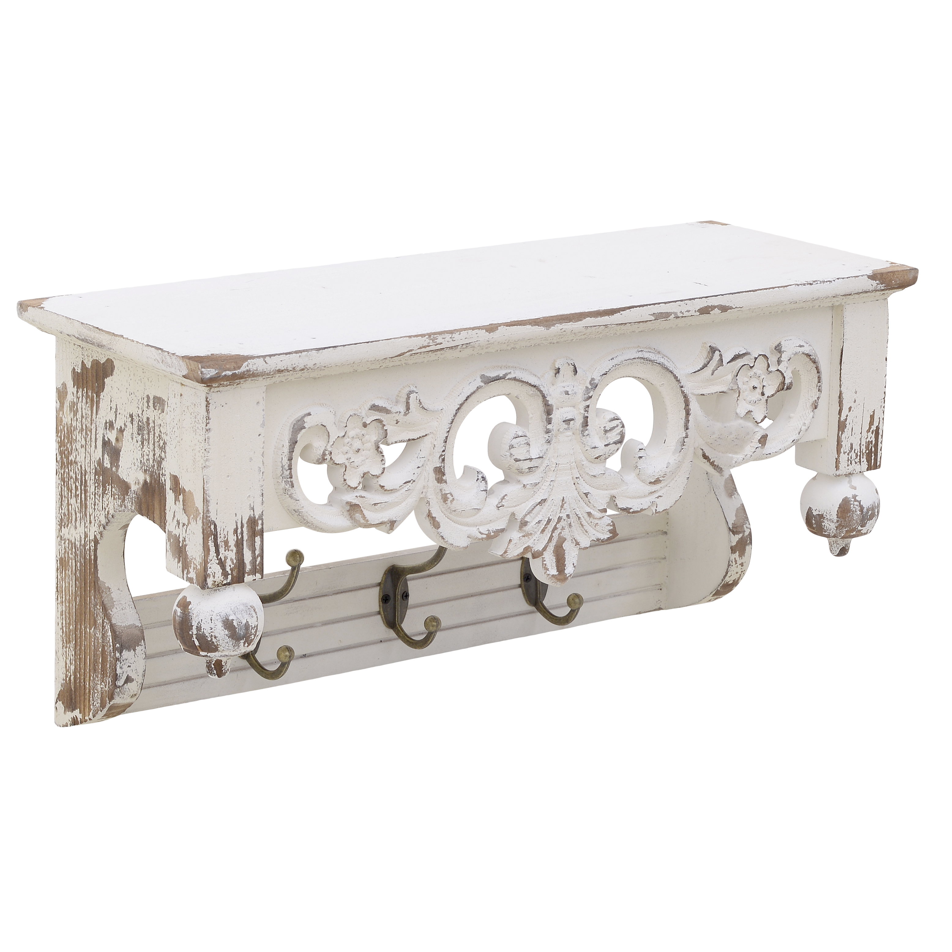 3870477.0043 ПОЛКА НАСТЕННАЯ С ВЕШАЛКОЙ, 3 КРЮЧКА TO4ROOMS  - Вид №1