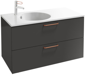 EB2524-R7-P14 Тумба под столешницу 100 см, 2 ящика, бронзовая ручка JACOB DELAFON ODÉON RIVE GAUCHE