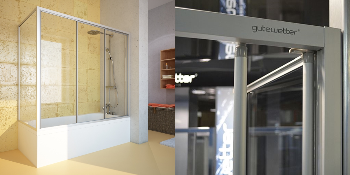 90100X140150GV413A Душевое ограждения на борт вынны GUTEWETTER Германия PRACTIC - Вид №1