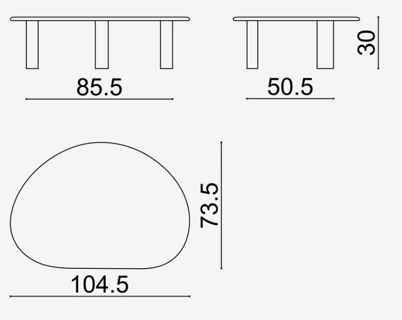 Низкий овальный журнальный столик из МДФ Arper Ghia ARCH-00049168 - Вид №14