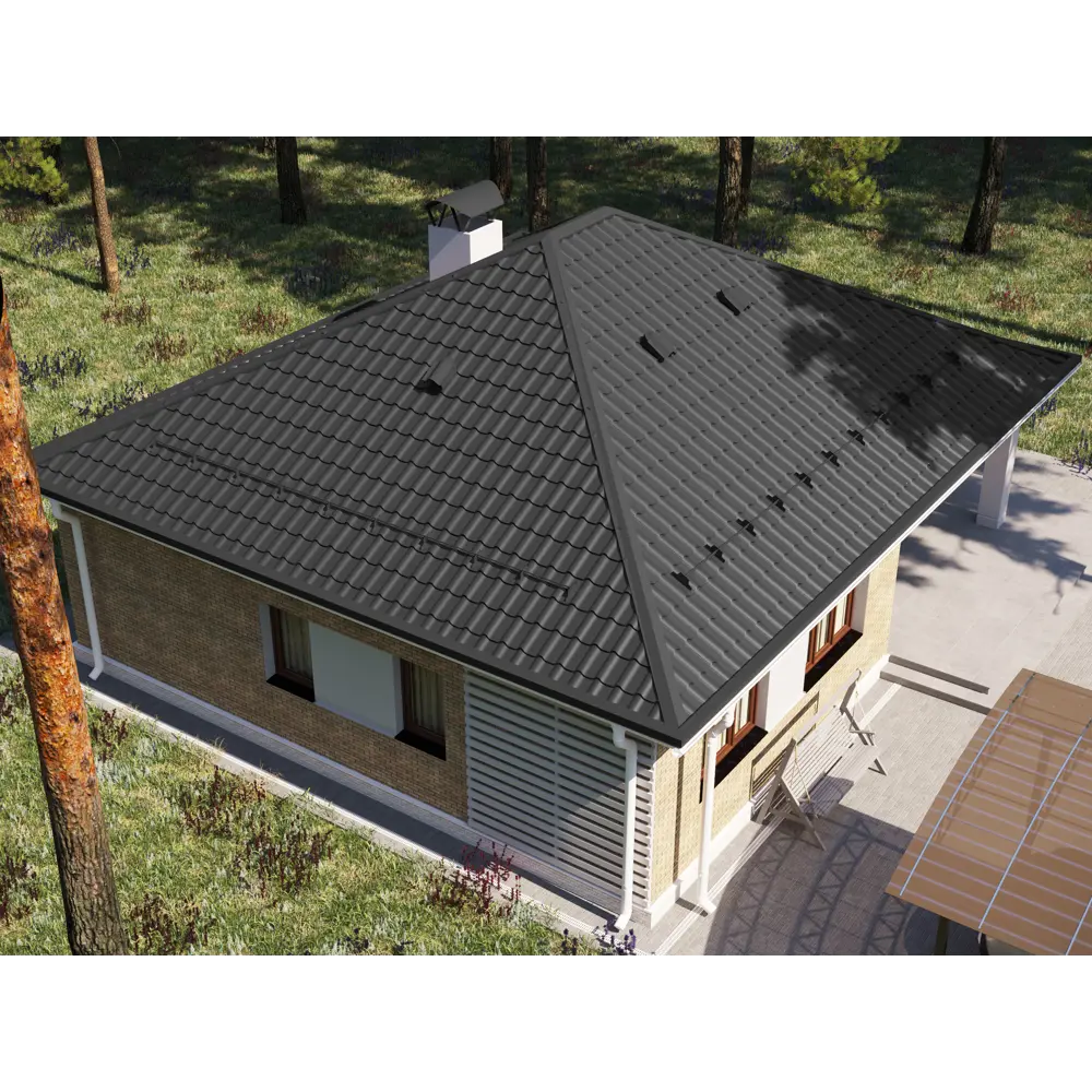 Металлочерепица 0.45 мм 2250x1180 мм RAL 7024 серый 82922581 STLM-2120372 Santreyd  - Вид №3