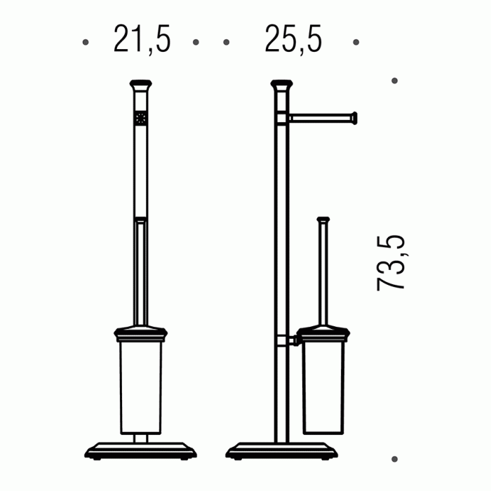 B3218 Стойка напольная ёршик и бумагодержатель (хром) COLOMBO PORTOFINO Colombo Design - Вид №2