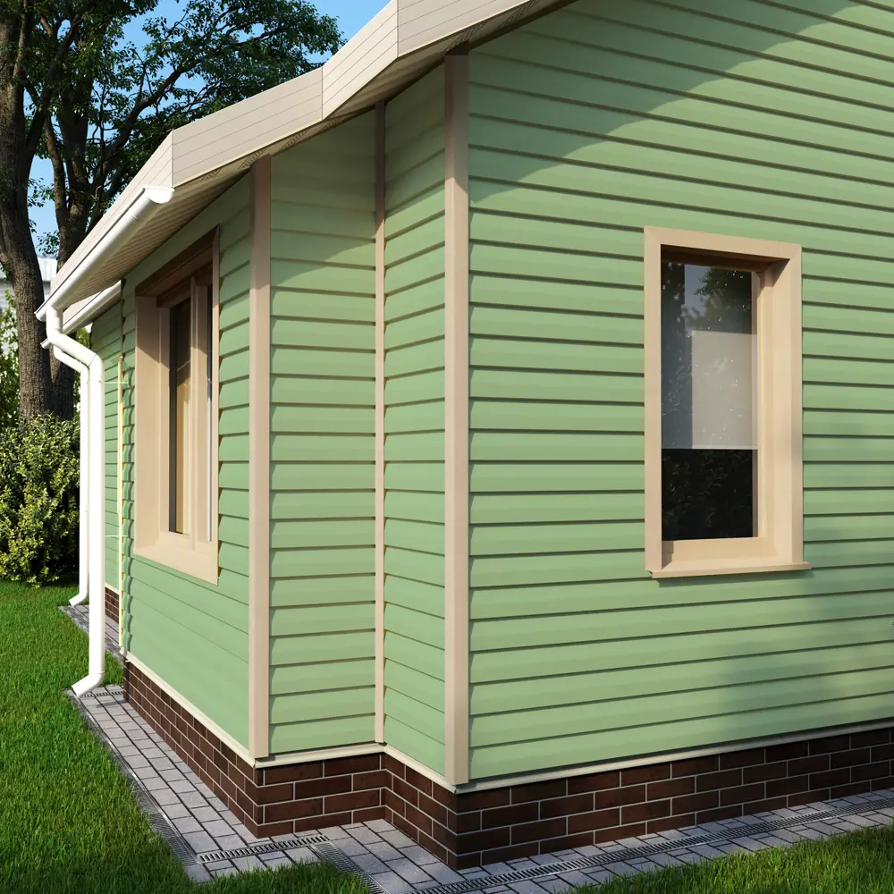 83577513 Сайдинг виниловый Artens Брус 3 м Зеленый 0.609 м² STLM-0041936  - Вид №3