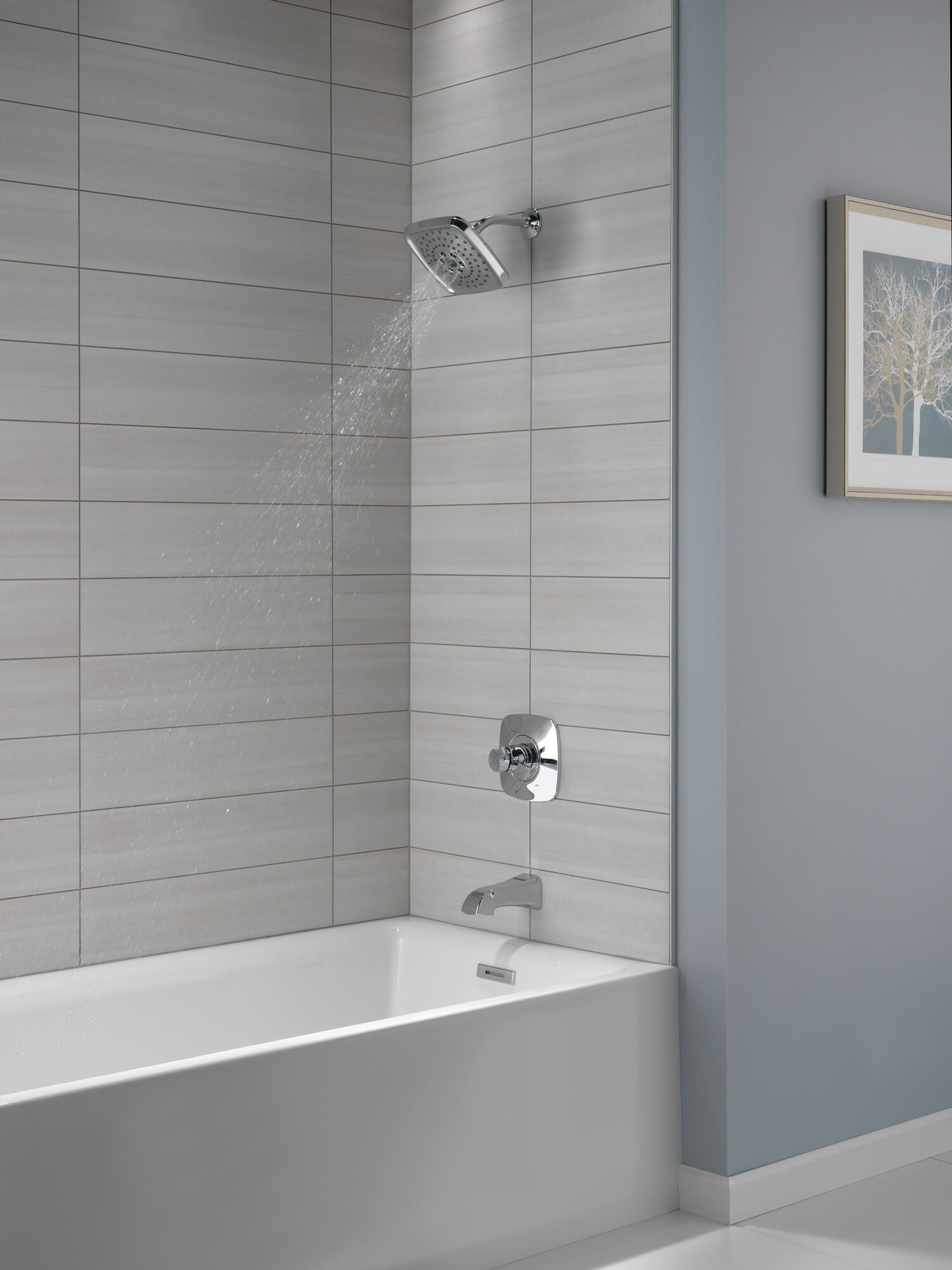 T17452 Monitor® 17 Series H2Okinetic® для ванны и душа Delta Faucet Tesla Хром - Вид №4