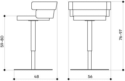 Высокий стул из ткани arrmet Dam ARCH-00051533 - Вид №5