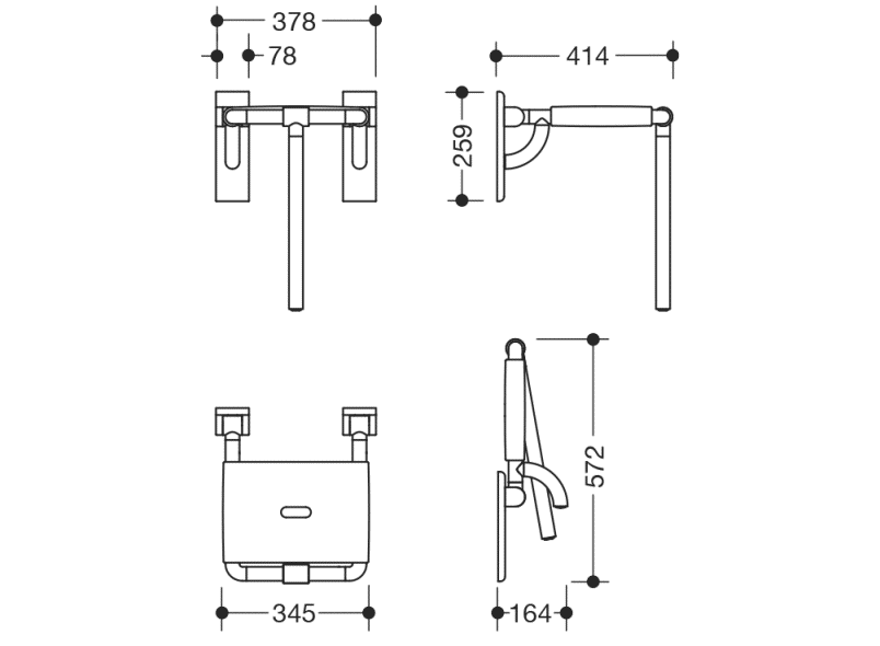 801.51.207S складное сиденье HEWI Serie 477/801  - Вид №16
