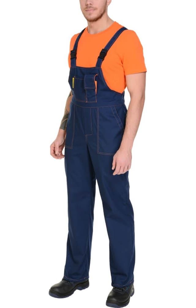 63861 Костюм "Коммунальщик" темно-синий-оранжевый с СВП (эконом)  Летняя спецодежда  размер 52-54/170-176  - Вид №8