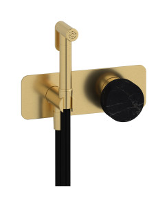 Внешние части гигенического душа со смесителем. WE ARE IB mr706os_2 Brushed Gold Marmo