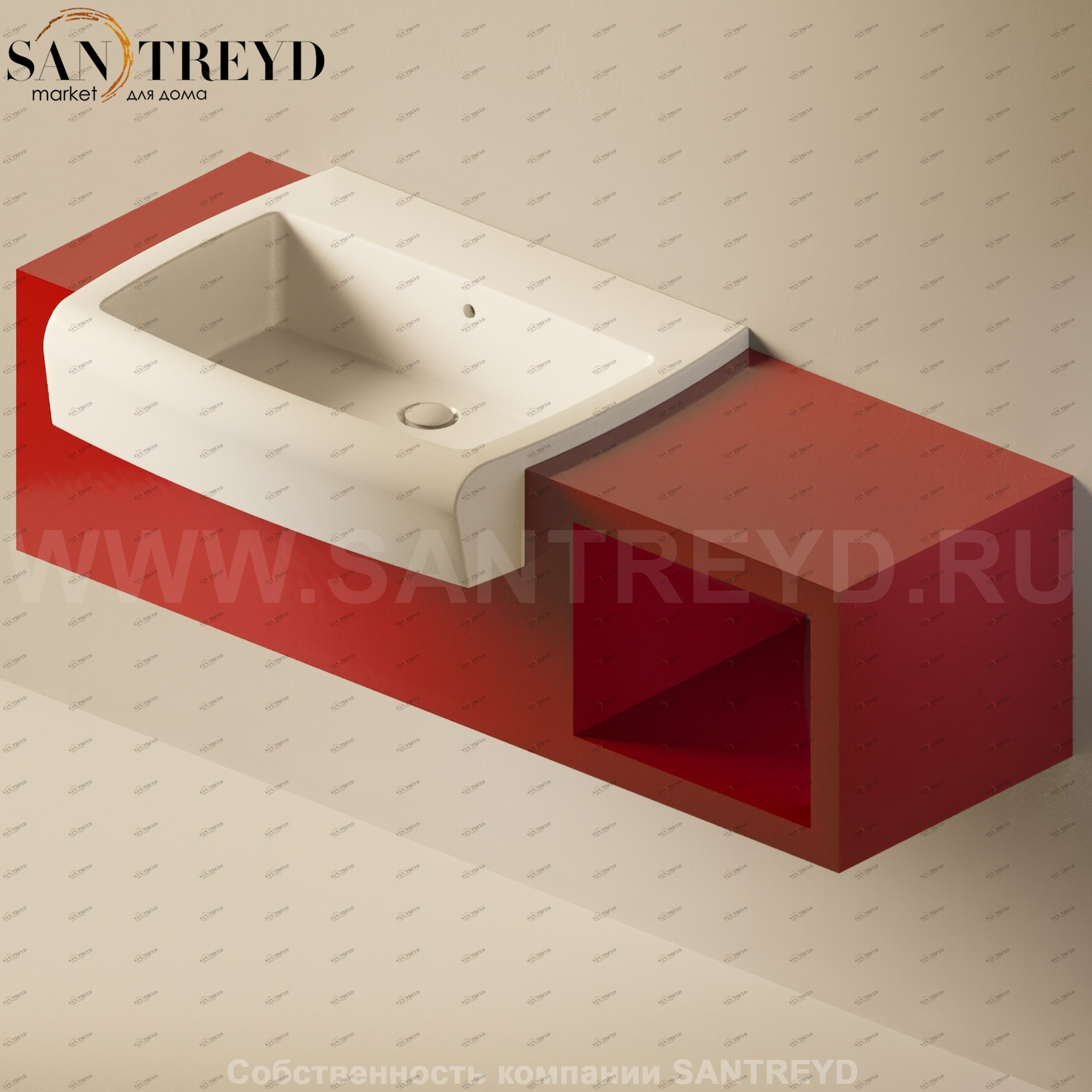 Flaminia UNA Консоль для раковины от 140 до 240 см с местом хранения красная UNA75V1.3011 Ceramica Flaminia UNA75V13011