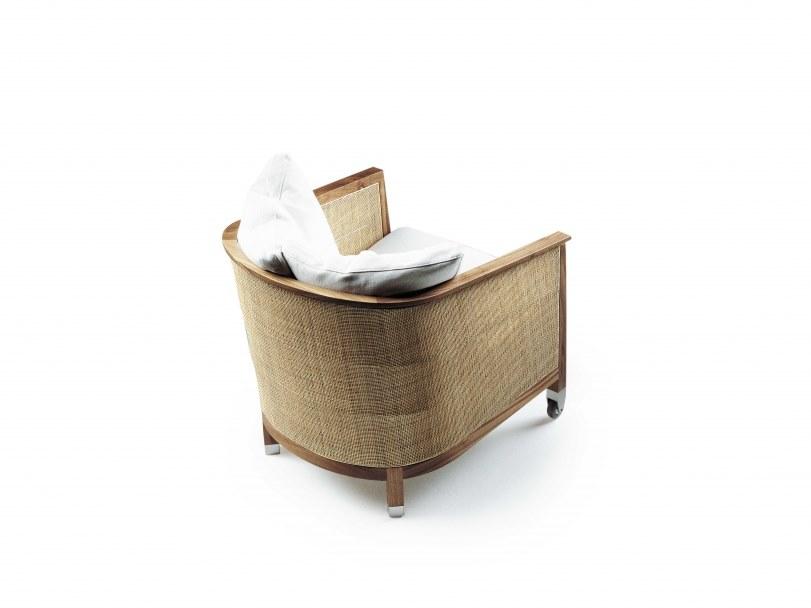 Flexform Кресло с подлокотниками из ткани и дерева sun-id-1451126 - Вид №1